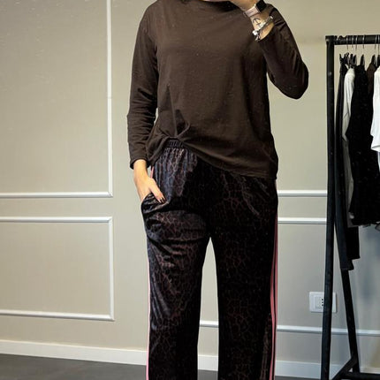 PANTALONE VIRALE LEOPARDATO