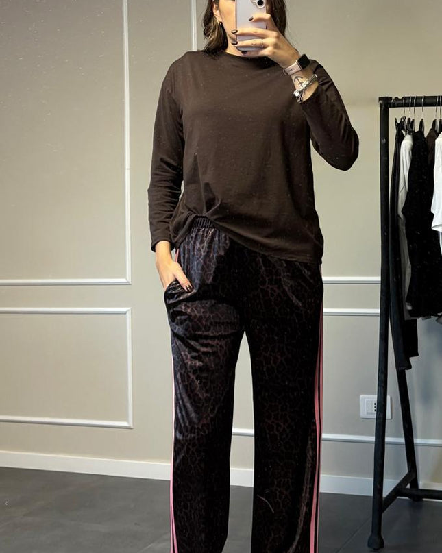 PANTALONE VIRALE LEOPARDATO