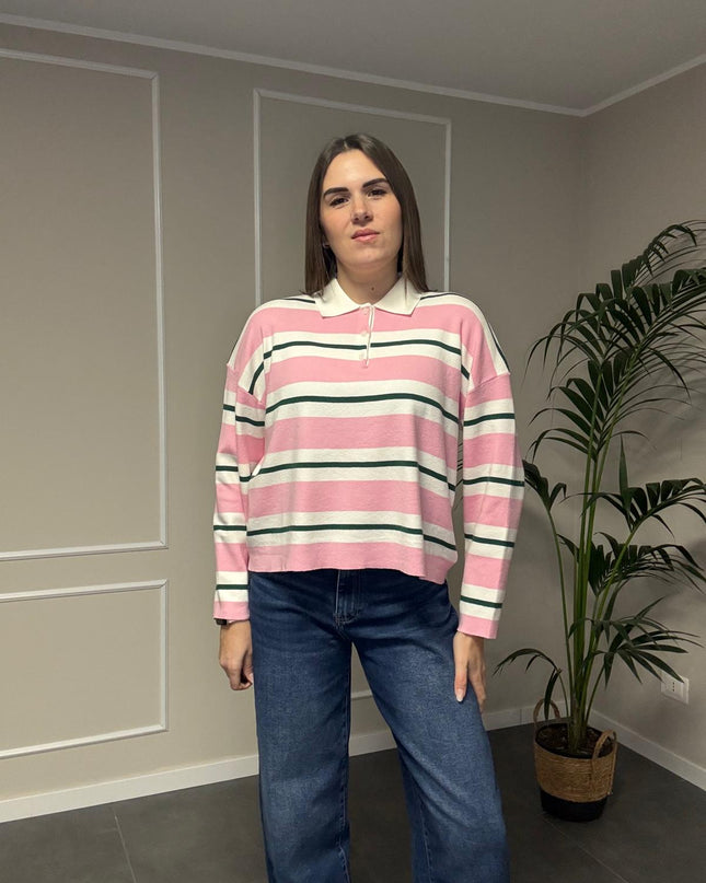 POLO RIGHE PINK