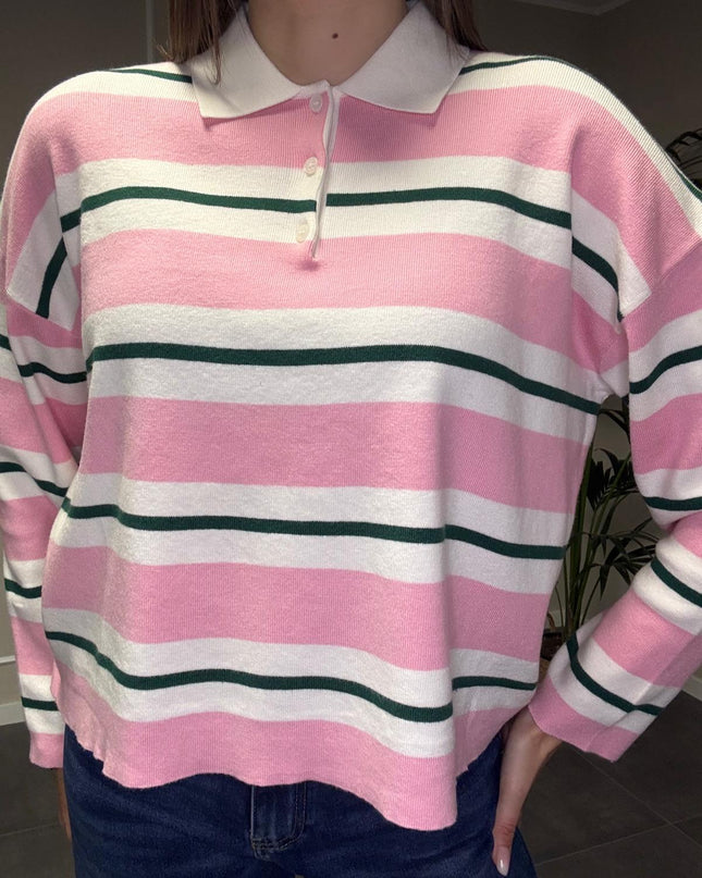 POLO RIGHE PINK