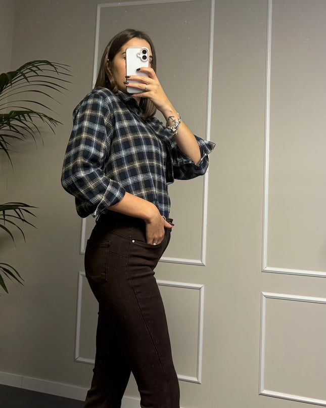 PANTALONE FLARE CIOCCOLATO