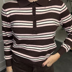 Righe cacao/rosa / Taglia unica