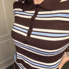 Righe celeste/cacao / Taglia unica