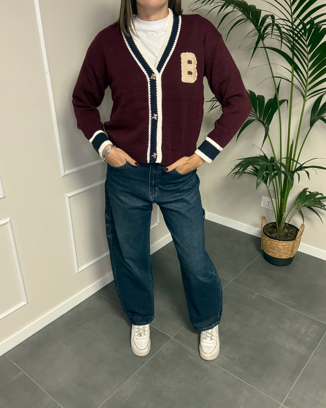 CARDIGAN COLLEGE BOTTONI ORSETTO
