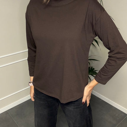 T-SHIRT SPALLINE MOKA