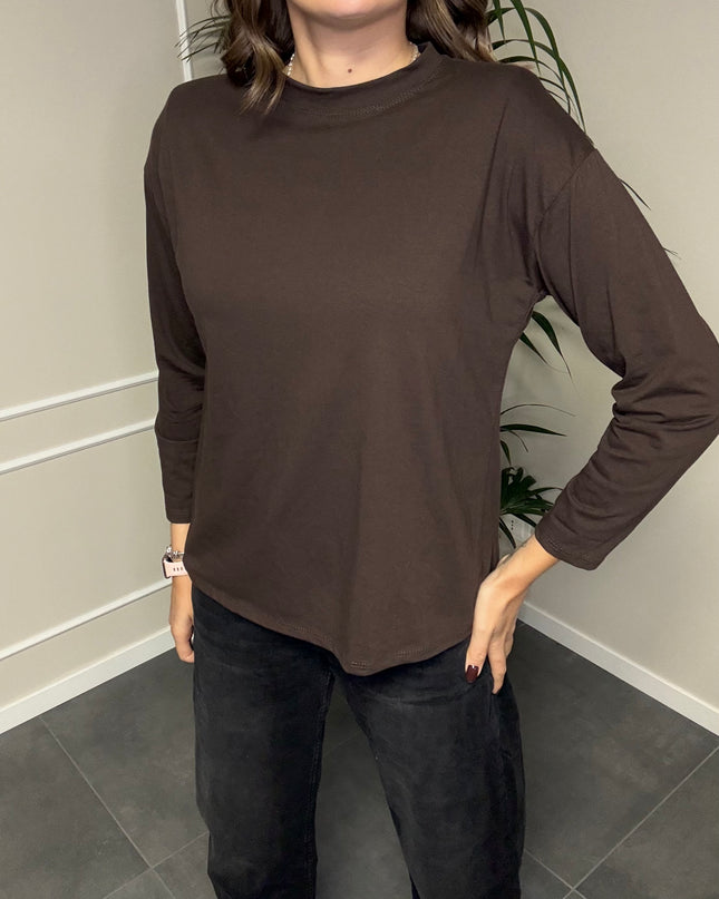 T-SHIRT SPALLINE MOKA