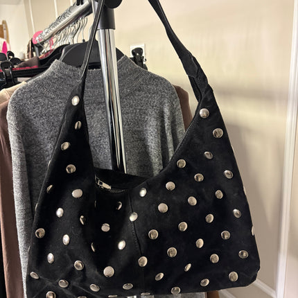 BORSA IN SUEDE CON BORCHIE