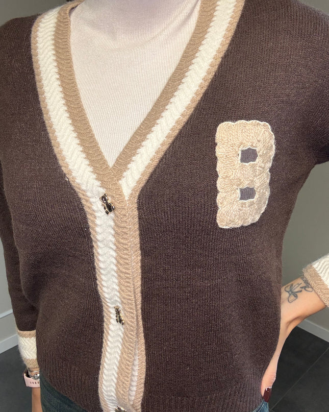 CARDIGAN COLLEGE BOTTONI ORSETTO