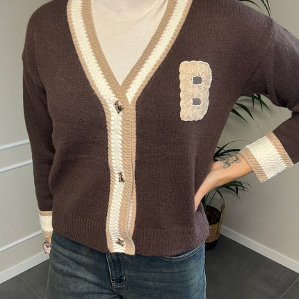 CARDIGAN COLLEGE BOTTONI ORSETTO