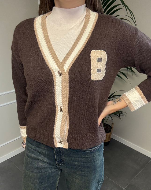 CARDIGAN COLLEGE BOTTONI ORSETTO