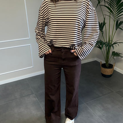 PANTALONE MARRONE PIEGONE