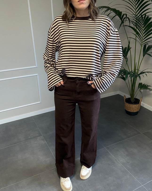 PANTALONE MARRONE PIEGONE