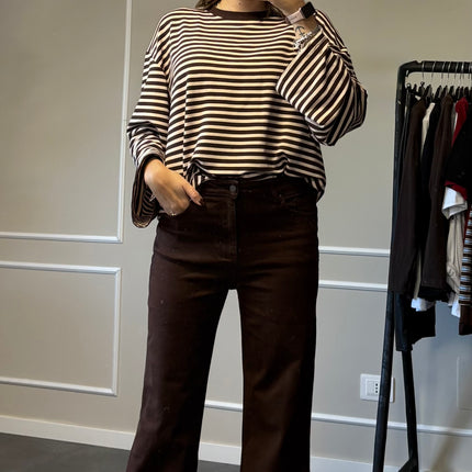 PANTALONE MARRONE PIEGONE