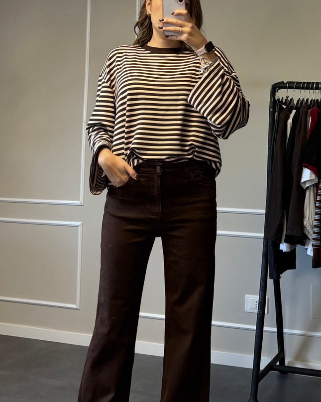 PANTALONE MARRONE PIEGONE