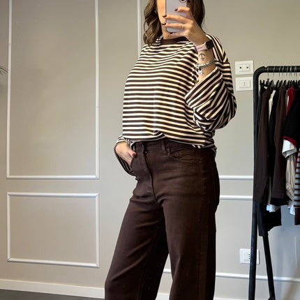 PANTALONE MARRONE PIEGONE