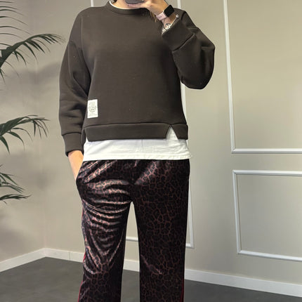 PANTALONE VIRALE LEOPARDATO