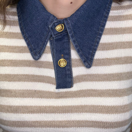 MAGLIONE COLLETTO DENIM