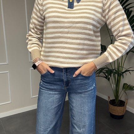 MAGLIONE COLLETTO DENIM