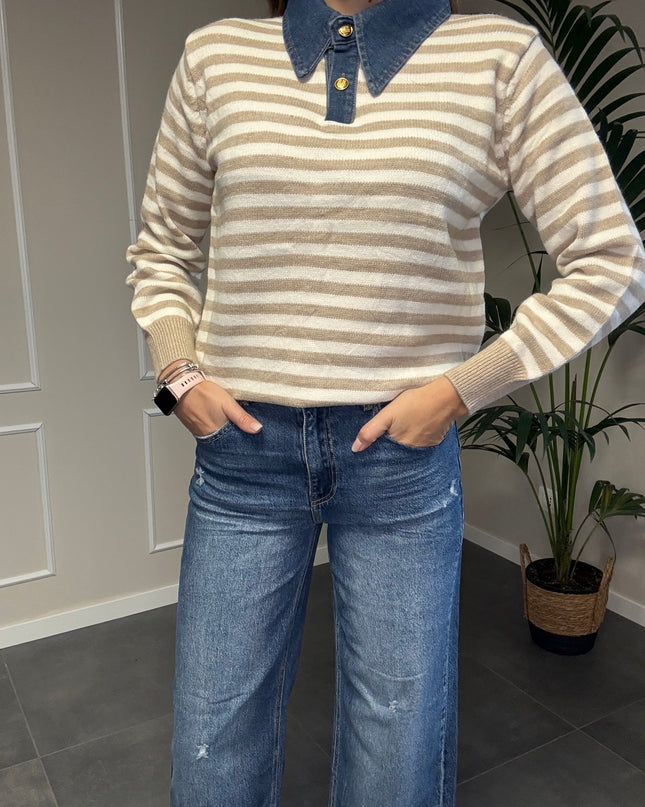 MAGLIONE COLLETTO DENIM