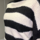 Righe panna/nero / Taglia unica